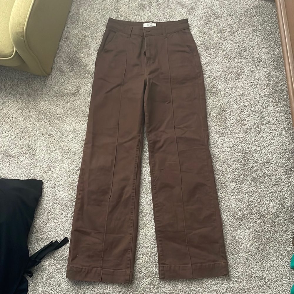 Brown High Waisted Wide Leg Pants